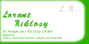 lorant miklosy business card