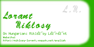 lorant miklosy business card